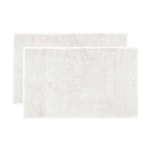 2pc Bambury Bathroom Floor Elvire Bath Mat 2 Pack Ivory Cotton Woven