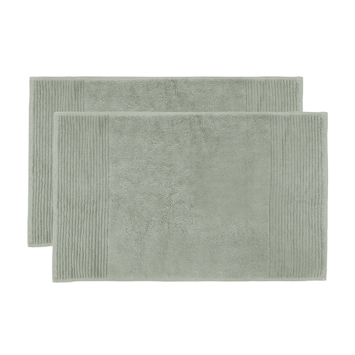 2pc Bambury Bathroom Floor Elvire Bath Mat 2 Pack Sage Cotton Woven