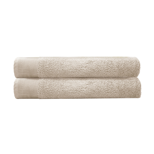 2pc Bambury Ultra soft Elvire Bath Sheet 2 Pack Buff Cotton Woven