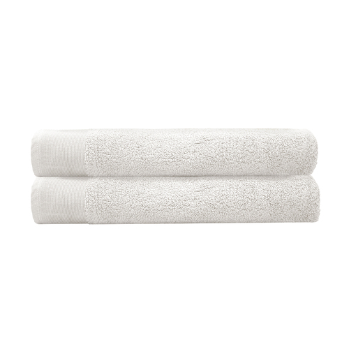 2pc Bambury Ultra soft Elvire Bath Sheet 2 Pack Ivory Cotton Woven