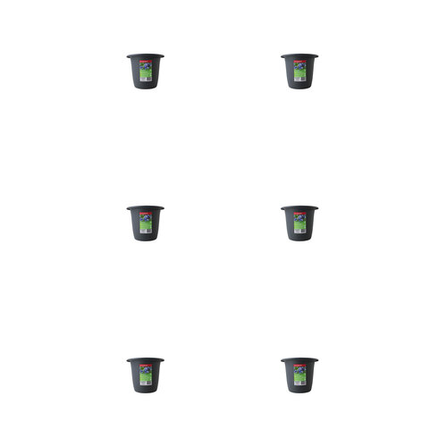 6PK Homeleisure Balconia Round Pot Planter 25cm Charcoal Garden 