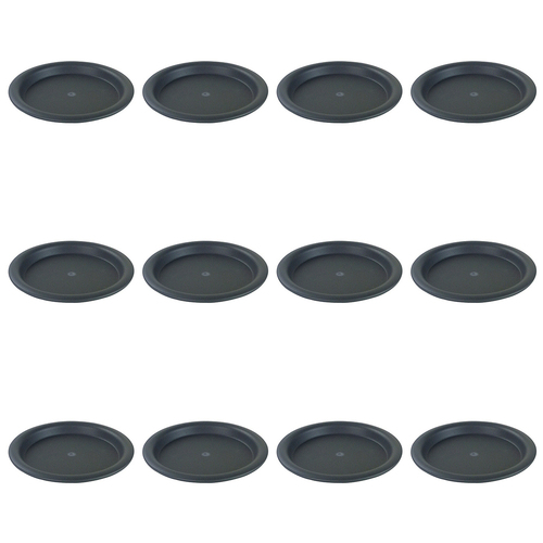 12PK Homeleisure Balconia Round Saucer For 25cm Pot Charcoal Garden 