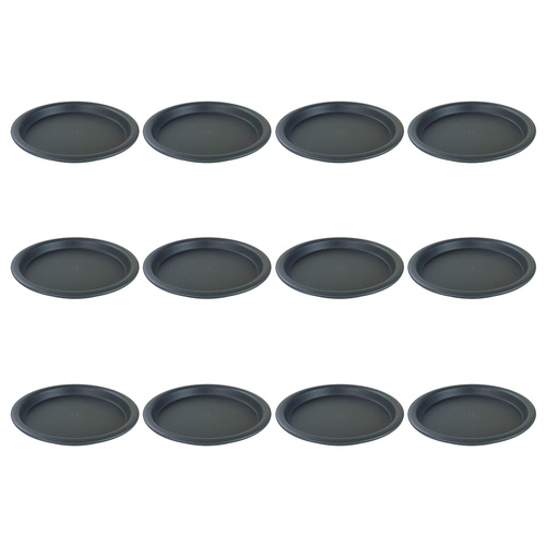 12PK Homeleisure Balconia Round Saucer For 35cm Pot Charcoal Garden 