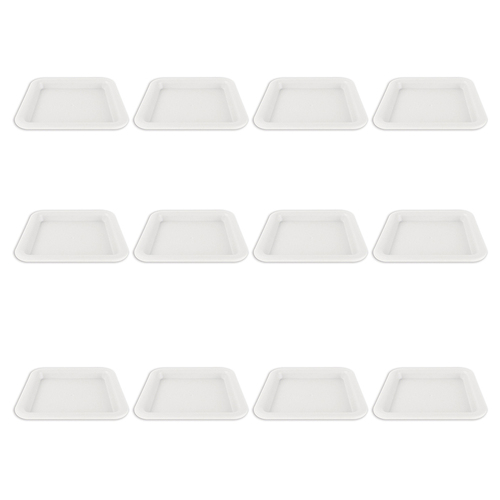 12PK Homeleisure Balconia Square Saucer For 25cm Pot White Garden 