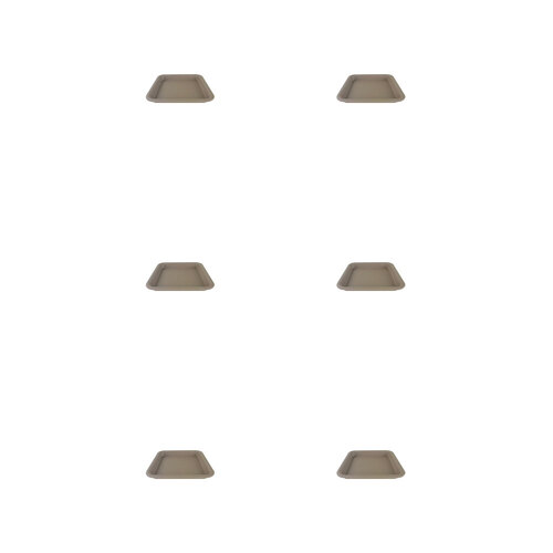 6PK Homeleisure Balconia Square Saucer For 35cm Pot Taupe Garden 