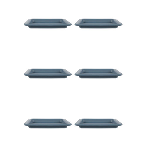 6PK Homeleisure Balconia Square Saucer For 35cm Pot Blue St Garden 