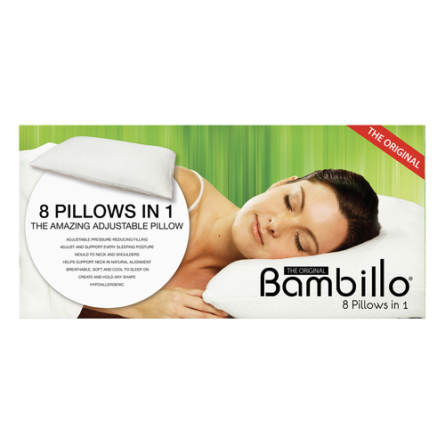 Bambillo 8-in-1 Sleeping Pillow Queen Rectangle - White