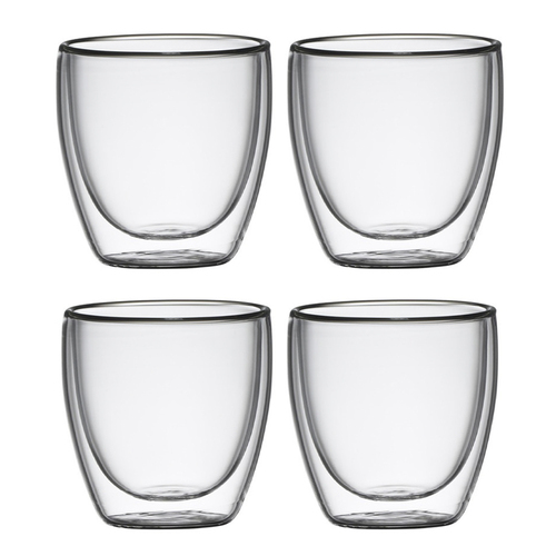 4pc Classica Barista 250ml Thermal Double Wall Glasses