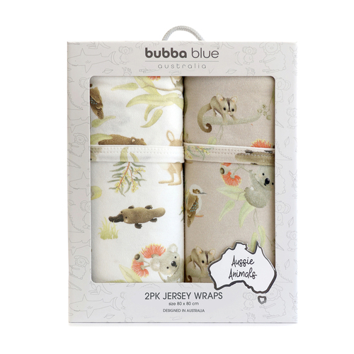 2pc Bubba Blue Aussie Animal Baby/Childrens Jersey Wraps