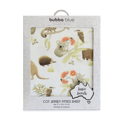 Bubba Blue Aussie Animal Baby/Childrens Cot Fitted Sheet