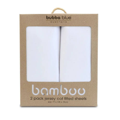 2pc Bubba Blue Cot Soft Jersey Fitted Sheets 77x135cm