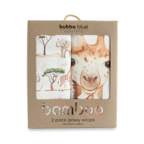 2pc Bubba Blue Bamboo Adventure Soft Jersey Wraps 80x80cm