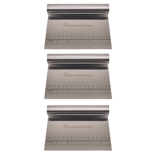 3PK Brunswick Bakers Stainless Steel Dough Cutter 15x12cm - Silver