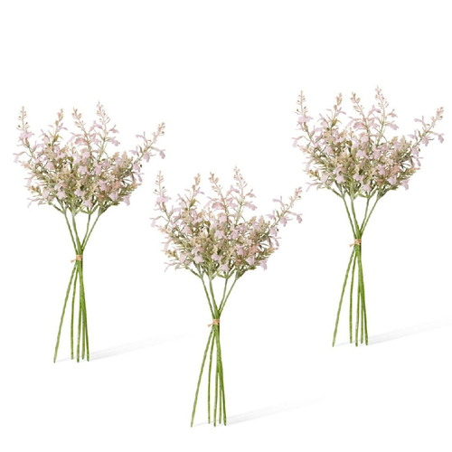 3PK E Style Artificial 41cm Plastic Larkspur Flower Bundle - Soft Pink