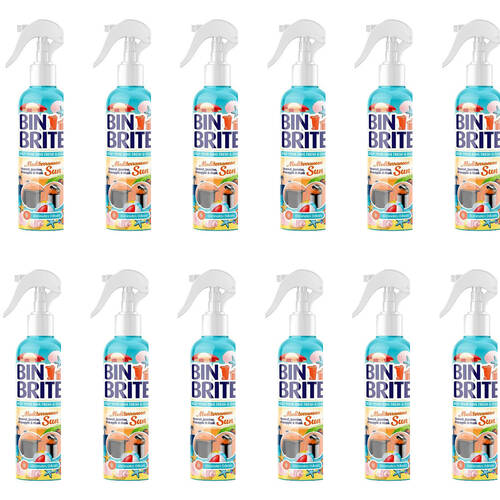 12PK Bin Brite Odour Neutraliser Spray 400ml - Mediterranean Sun