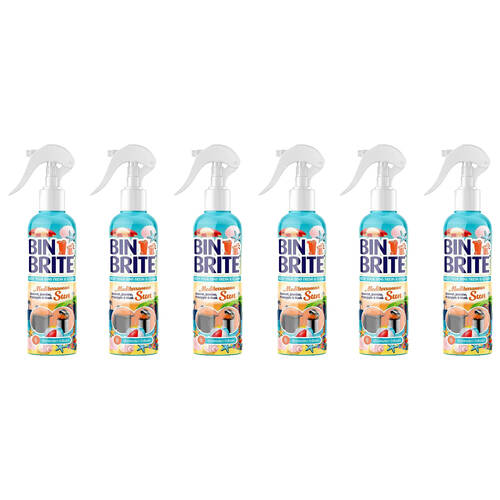 6PK Bin Brite Odour Neutraliser Spray 400ml - Mediterranean Sun