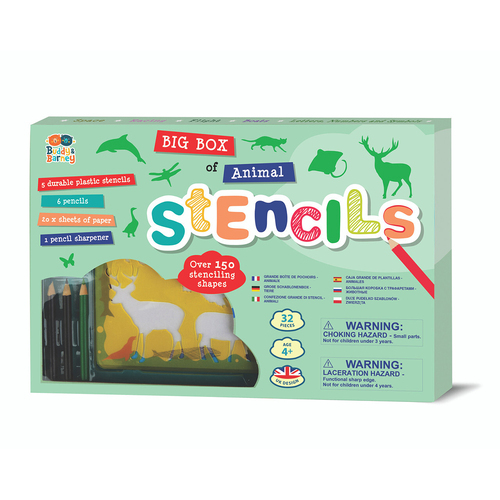 Buddy & Barney Big Box Of Stencils Animals Kids 3y+