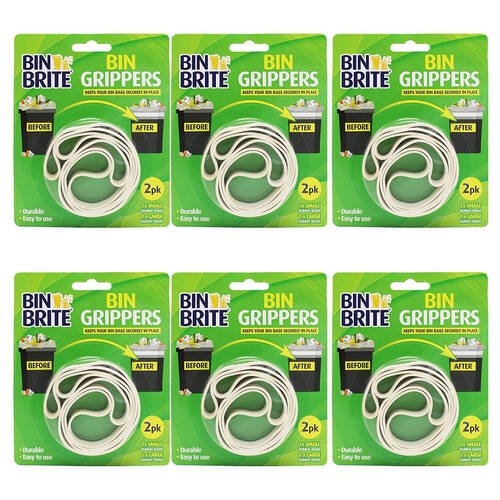6x 2pc Bin Brite Rubber Band Bin Grippers Pack S/L - While