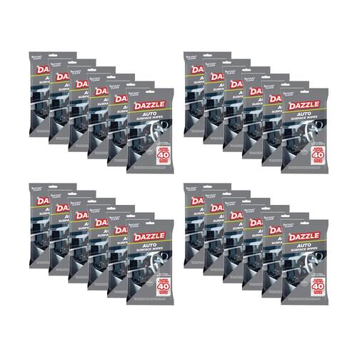 24x 40pc Dazzle Antibacterial Auto Surface Super Strong Jumbo Cleaning Wipes