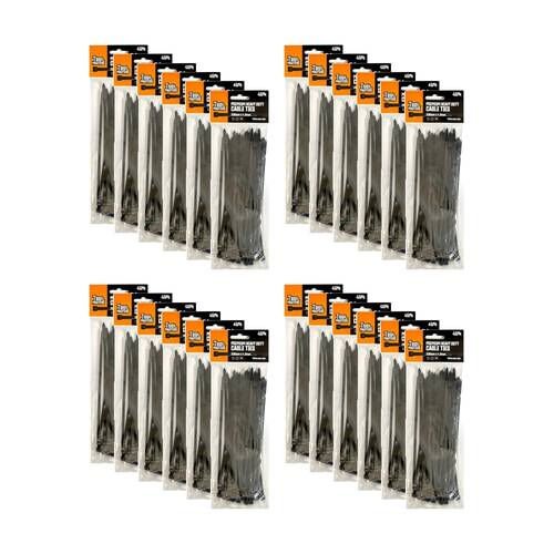 24x 45PK Tool Masters Heavy Duty Plastic Cable/Zip Ties 200x4.8mm Assorted