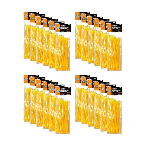 24x 40PK Tool Masters Heavy Duty Plastic Cable/Zip Ties 200x4.8mm Assorted