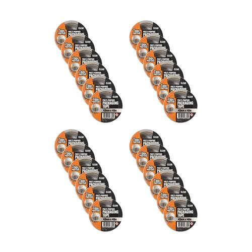 24PK Tool Masters Multi Purpose Packaging Tape Roll Strong 48mmx40m Clear