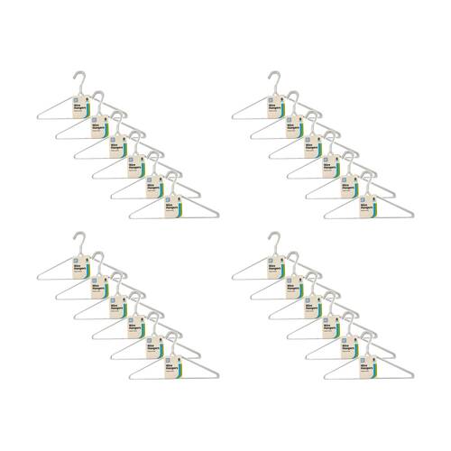 24x 6PK HomeBrite Plastic Coated Wire Hanger Coat Closet Accessory Assorted