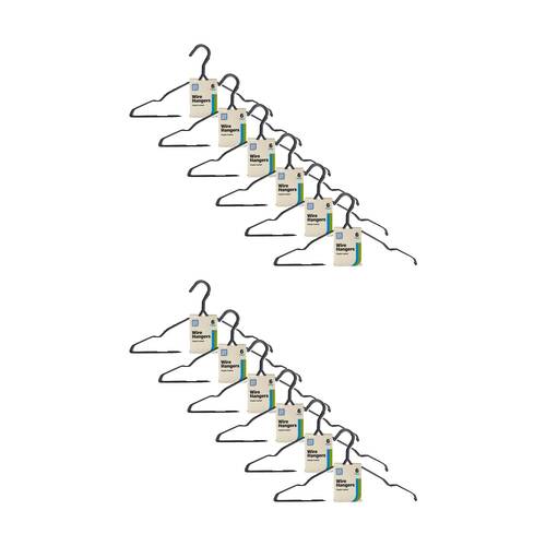 12x 6PK HomeBrite Plastic Coated Wire Hanger Dress Closet Accessory Assorted