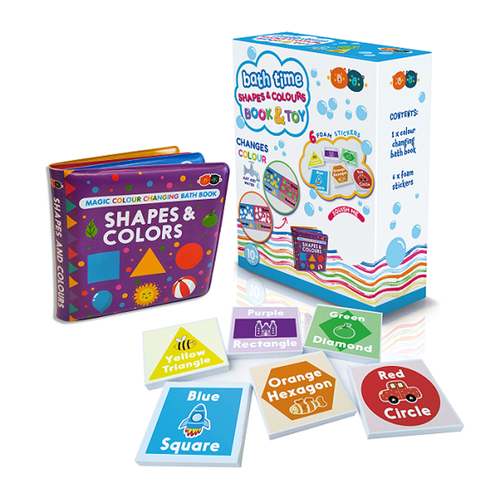 Buddy & Barney Magic Shapes Colour Changing Bath Book & Stickers Kids 1y+