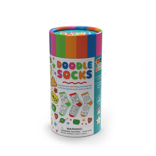 11pc Buddy & Barney Doodle Socks Colour Your Own Socks In Tube 3y+