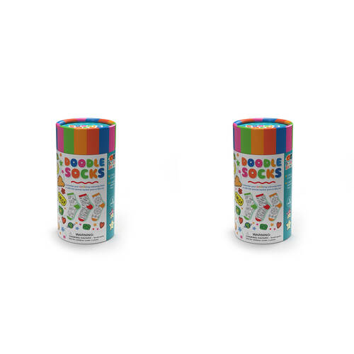 22pc Buddy & Barney Doodle Socks Colour Your Own Socks In Tube 3y+