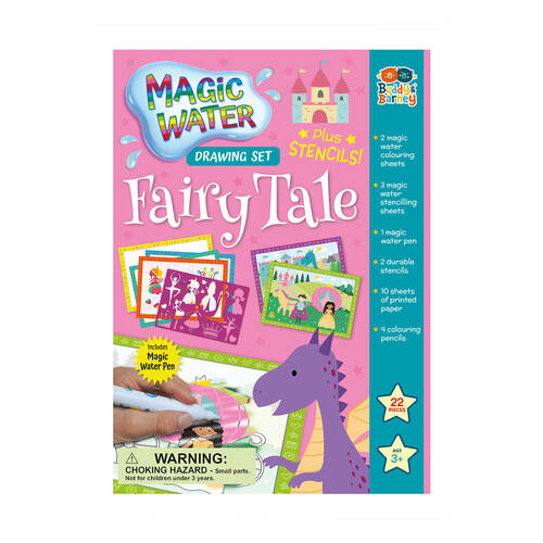 22pc Buddy & Barney Water Magic Drawing Set Fairytale 3y+