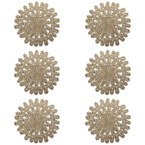 6PK LVD Placemat Vintage Natural Decorative Home Kitchen Decor 38.5x38.5cm