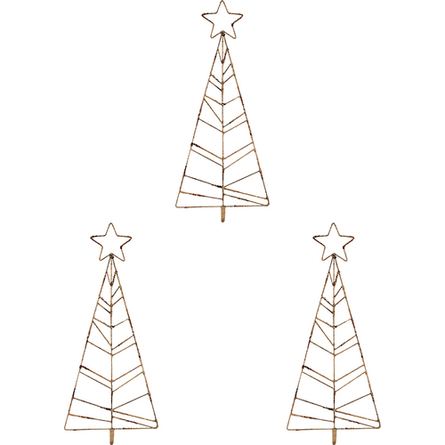 3PK LVD 94x40cm Maize Yarn Woven Christmas Tree Home Decor - Gold