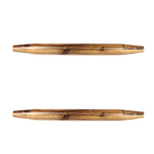 2PK Brunswick Bakers Acacia Rolling Pin Pastry Baking Roller 55x5cm