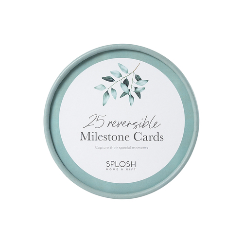 Reversible Milestone Cards Eucalyptus Quotes/Memories w/ Box & Lid