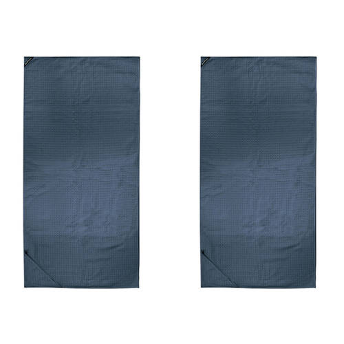 2PK Bambury Matrix Large Microfibre Gym Towel w/ Zipper Pocket 60x120cm Denim