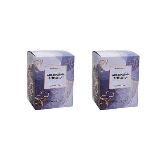 2PK Bramble Bay Native Plum Australian Boronia Scented Ceramic Candle 270g