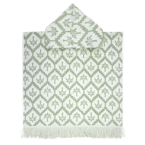 Bambury Home Living Ultra soft Cocos Kids Poncho Sage Cotton Woven