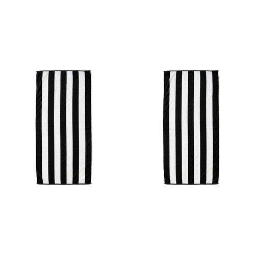 2PK Bambury Cotton Ecobeach Towel Soft 75x150cm - Black