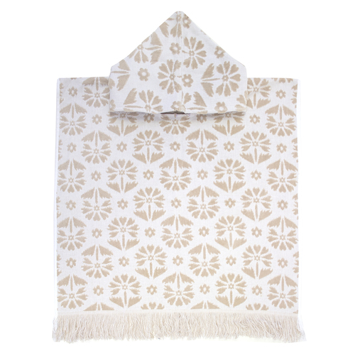Bambury Home Living Ultra soft Flora Kids Poncho Pebble Cotton Woven