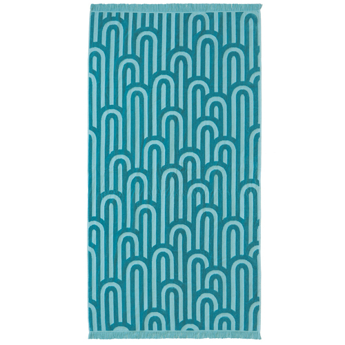 Bambury HiLo Cotton Beach Towel Arcade 90x170cm - Turquoise