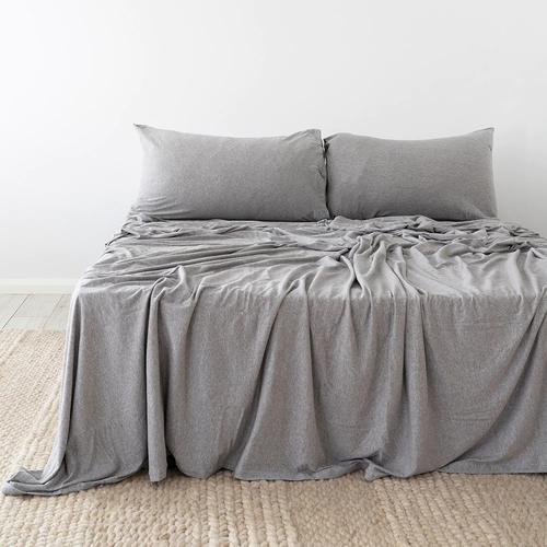 Bambury BedT Organica Queen Bed Fitted Sheet Set Grey