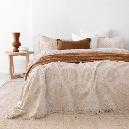 Bambury Hydra Single/Double Bed Coverlet Sheet Set w/2x Pillowcases Pebble