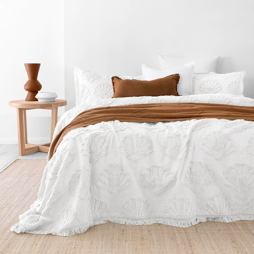 Bambury Hydra Queen/King Bed Coverlet Sheet Set w/2x Pillowcases White