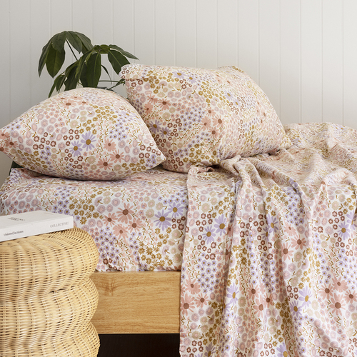 Bambury Size Double Millie Flannelette Sheet Set Home Bedding