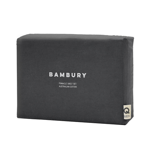 Bambury Size Single Pinnacle Sheet Set Charcoal Home Bedding