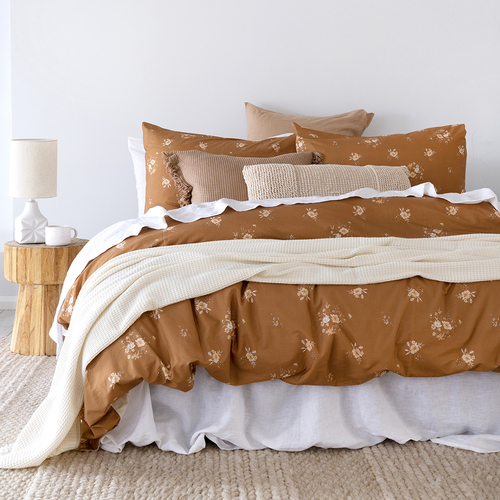 Bambury Ellen Quilt Cover Set Single Bed Soft Touch Woven Home
