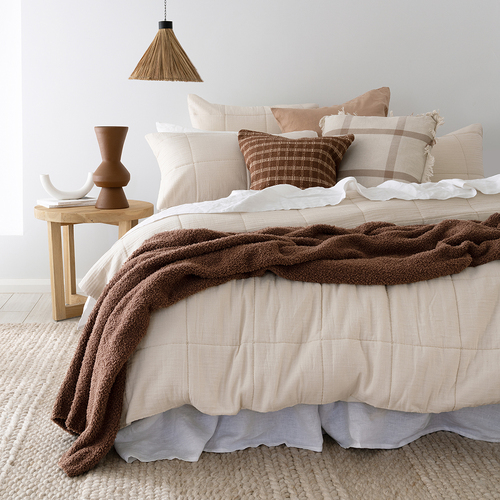 Bambury Stanton Quilt Cover Set Queen Bed Soft Touch Woven Home