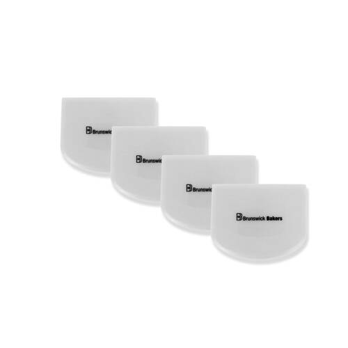 4PK Brunswick Bakers Flexible Dough Scraper Cooking Utensil 11.8x9.3cm White
